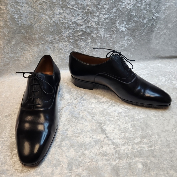 Vergelio Black Leather Hand Made in Italy By B. Cavalli Oxfords-Size 43 - Picture 3 of 9